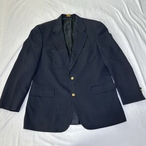 Brooks Brothers 346‎ Navy Blue Blazer Gold Buttons 2 Button Wool 43 Reg